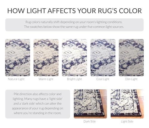 Monaco Collection Area Rug (3' x 5' (Rectangular) / Ivory/Navy)