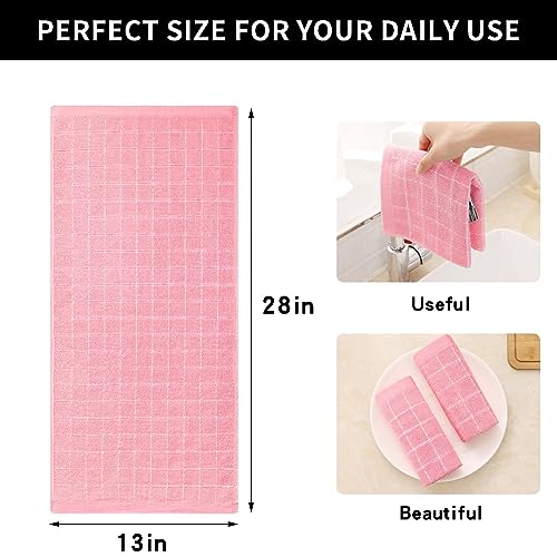 100% Cotton Terry Kitchen Towels (Pink / 13 X 28 - 6 Pack)