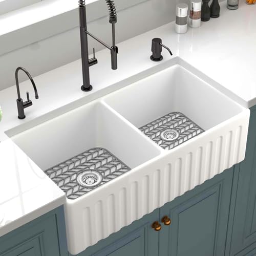 Sink Protectors for Kitchen sink (12.25"x 11.5" Center Drain 2PCS)