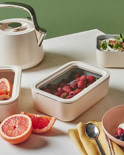 6 Piece Glass Food Storage Set with Lids (Gray / 6.6 Cup Food Storage (6x))
