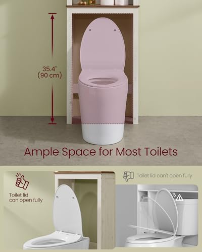 Over the Toilet Storage Cabinet (Rustic White / Without side storage(23.6"))