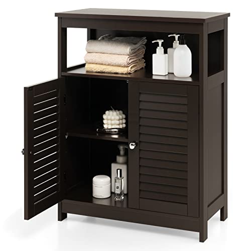 Bathroom Storage Cabinet (Brown / 23.5 inches x 12 inches x 31.5 inches)