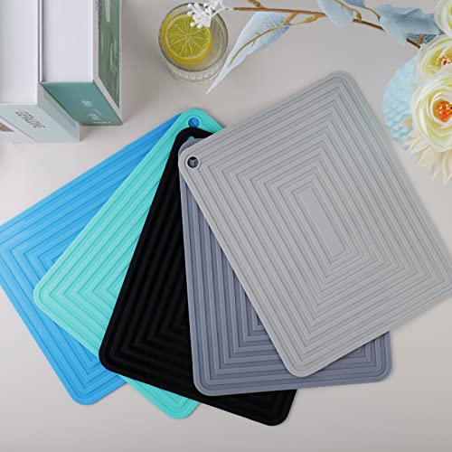 Large Silicone Trivet Mats for Hot Dishes (Gray)