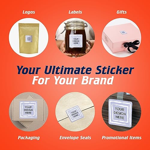 100 Custom Vinyl Stickers (Lavender Swirls / 1.5x1.5 Square)
