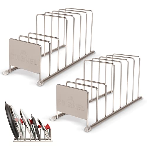 Lid and Dish Organizer Rack (Satin Nickel / 2 Pack)