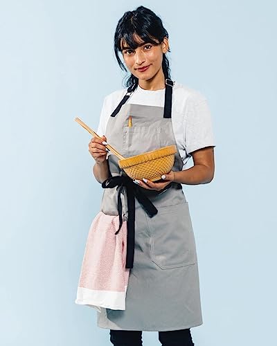Daily Cotton Kitchen Apron for Cooking (Light Grey)