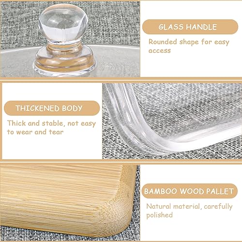 Crystal Clear Glass Butter Dish with Lid Butter Holder Container for Butter (Size 1)