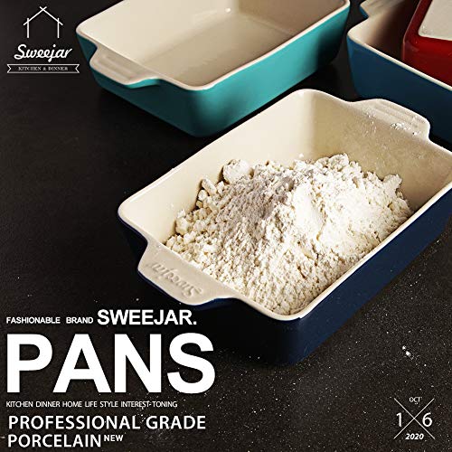 Sweejar Ceramic Baking Dish (Red / Rectangle 6.5 x 4.9IN)
