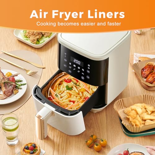 250 Pcs 6.5" Square Air Fryer Liners Disposable for 3 (6.5"Square)