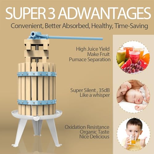 Fruit Apple Cider Wine Classic Press (1.6 Gallon / Blue)