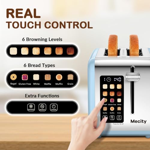 2 Slice Touch Screen Toaster (Ice Blue)