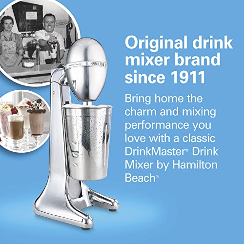 DrinkMaster Retro Milkshake Maker & Electric Drink Mixer (Classic Chrome / Extra-Large 28 oz.)