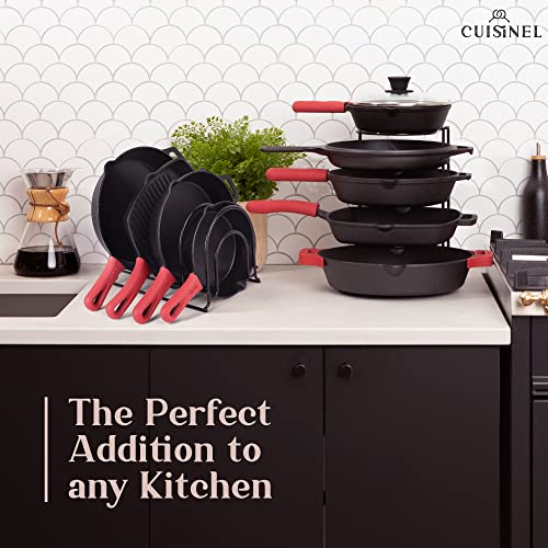 Silicone Coated Pan Organizer (Silicone Coated / 12.2" 2-Pack / Black)