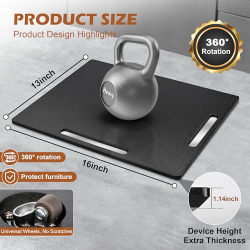 Appliance Slider for Kitchen Appliances 360° Rolling Sliding Tray for Coffee Maker Countertop (Large (16" x 13") / Black)