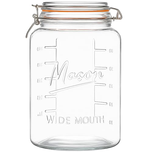 1 Gallon Glass Jar with Hinged Clamp (1 Gallon)