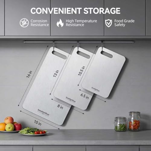 Titanium Cutting Board (Silver / 10.5"L x 6.5"W)