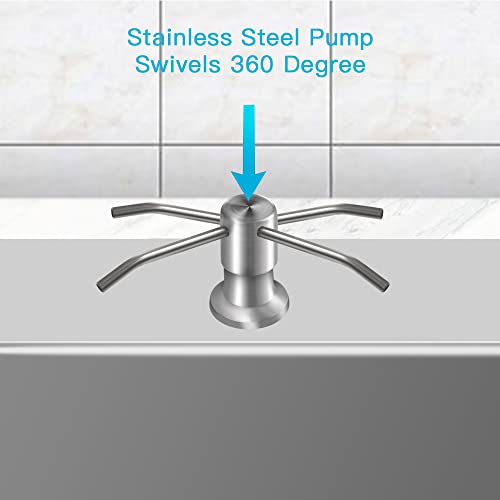 Dish Soap Dispenser for Kitchen Sink (Brushed Nickel)