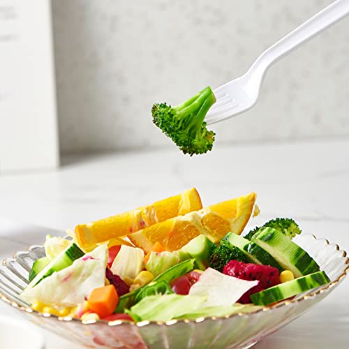 500 Count Heavy Duty White Plastic Forks Disposable Utensils Party Cutlery Heavyweight (fork)