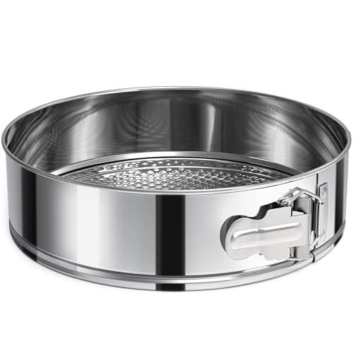 9 Inch Springform Pan 304 Stainless Steel Nonstick Springform Cake Pan with Removable Bottom (9'' Cake Pan)