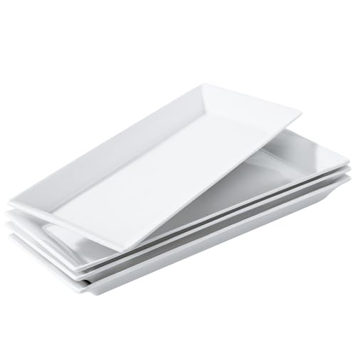 14" Rectangular Platters Set of 4 (White 2)