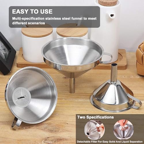 Stainless Steel Funnels for Kitchen use (4pcs Funnel set)