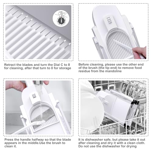 Safe Mandoline Slicer for Kitchen (White)