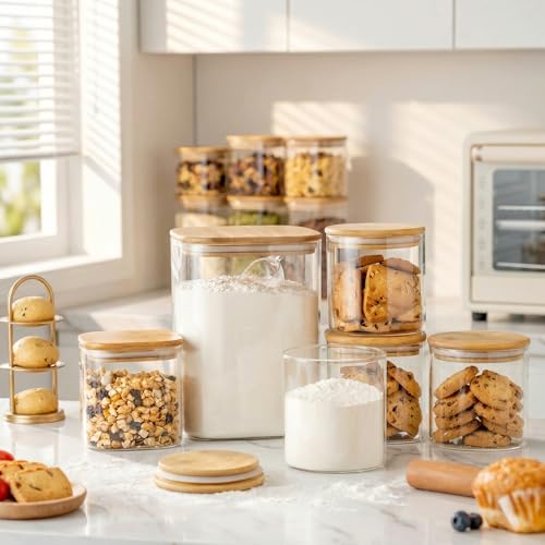 Large Glass Storage Containers 132oz&63oz (Square 132OZ&63OZ Set-2Pack)