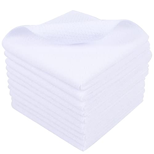 Dish Cloth for Washing Dishes Kitchen Washcloth Cleaning Cloth (White / 12inchx12inch 10pack)
