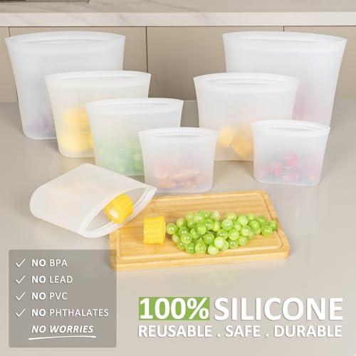 Reusable Storage Bag (Translucent | XL+M+S+XS | 8 Pack)