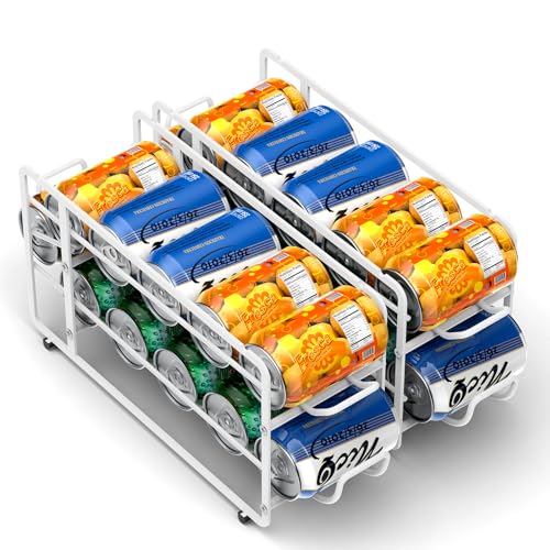 Soda Can Organizer Storage Rack (White)