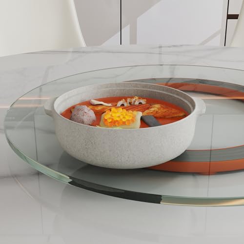 23.6" Lazy Susan for Table Top Tempered Glass Rotating Serving Tray for Dining Table (Glass / 60CM)