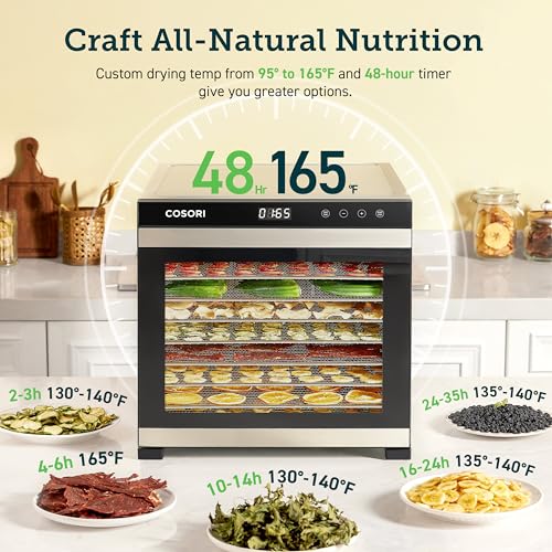 Food Dehydrator (Silver-XL / 10 Trays(16.2ft² Drying Space))