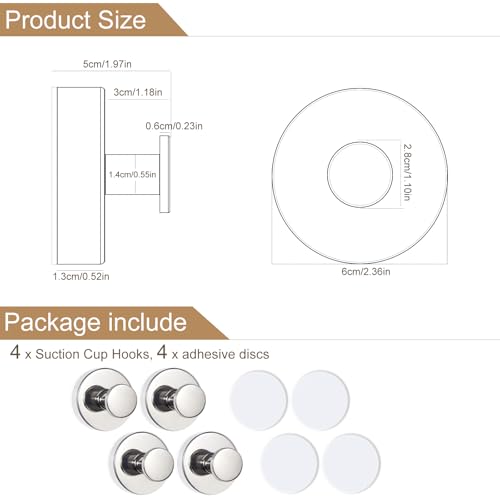 Suction Cup Hooks for Shower (Chrome)