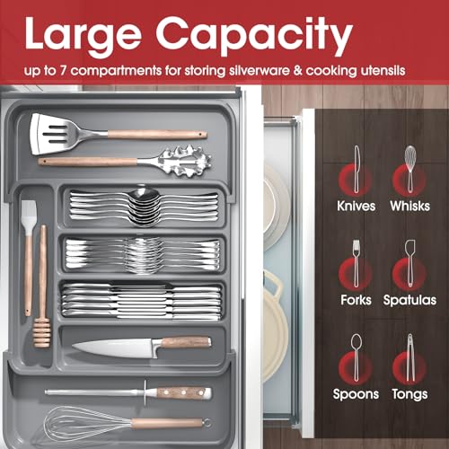 Silverware Drawer Organizer (Medium / Grey)
