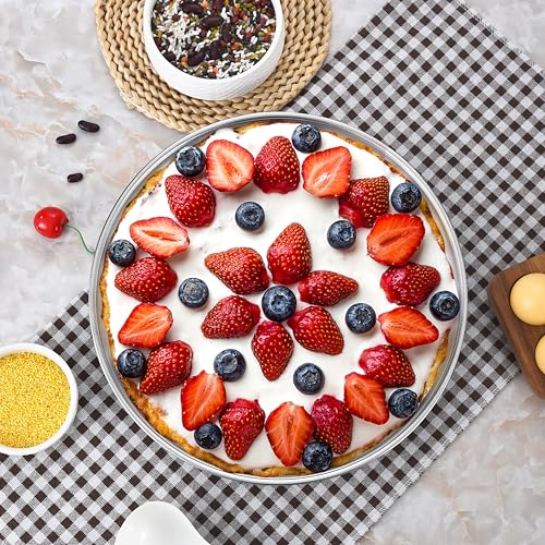 8-9.5-11 Inch Round Cake Pan Set, Stainless Steel Textured Bottom (8-9.5-11 Inch)