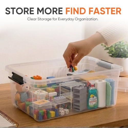 21 Quart Clear Plastic Storage Boxes with Lids (21 Quarts)