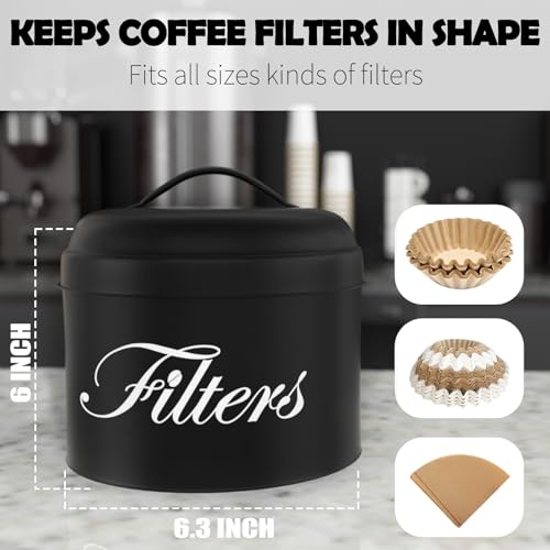 Black Basket Coffee Filter Holder With Lid (Black)