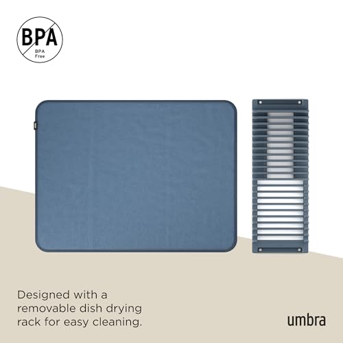 Udry Dish Drying Rack with Mat (24" x 18" / Slate Blue)