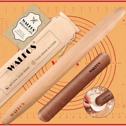 French Rolling Pin Set (8 in sapele wood + 15.7 in beech wood + pastry mat)