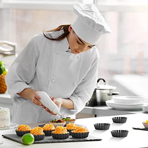 16 Pcs Mini Tart Pans for Baking (5 Inch / Black Round)