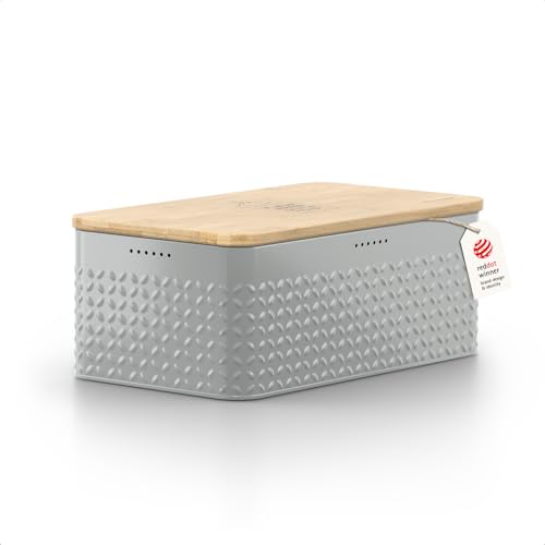 Bread Box for Kitchen Countertop (Pebble Gray)