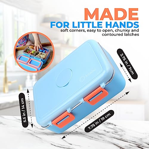 Small Stainless Steel Bento Box Lunch Container (Light Blue)