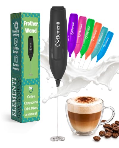 Frother Wand Powerful Milk Frother & Coffee Stirrers Electric (Black)
