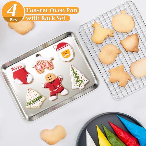 Cookie Sheets with Cooling Racks (9 x 7 x 1-Inch)