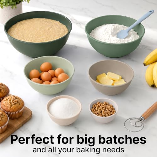 12 Piece Plastic Mixing Bowls with Leak (Forest Ombre)