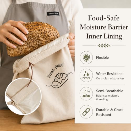 3 Pack Linen Bread Bags for Homemade Bread (SHK-ReusableBreadBag-3PK)