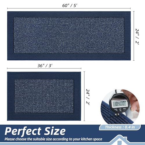 Kitchen Rugs Set of 2 (Blue / 24"x36"+24"x60" (Rectangular))