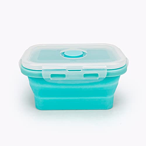 3piece Collapsible Food Storage Containers with Lids (blue)