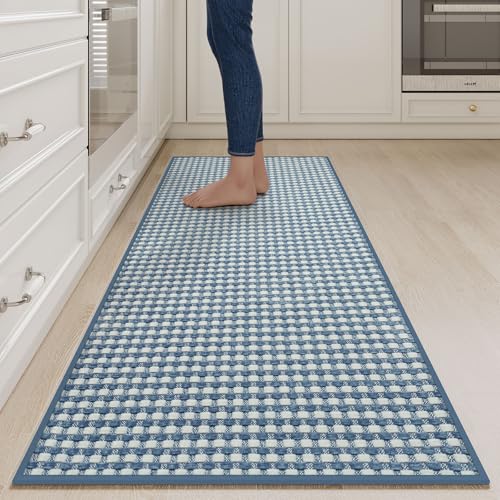 Long Kitchen Runner Rugs Kitchen Mat Non Slip Washable Blue 24"x71" (Blue / 24"x71")