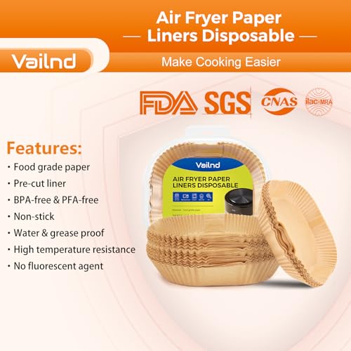 250 Pcs 6.5" Square Air Fryer Liners Disposable for 3 (6.5"Square)